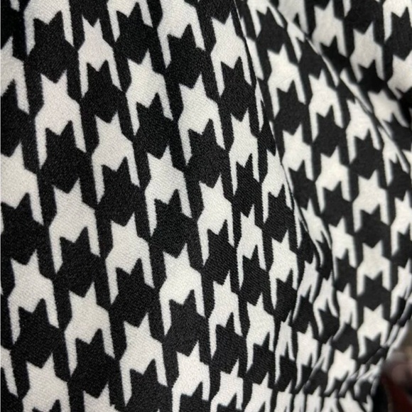 Classic Houndstooth Plaid Batwing Sleeve Open Front Cover UP Coat LIGHTWEIGHT - Picture 10 of 11